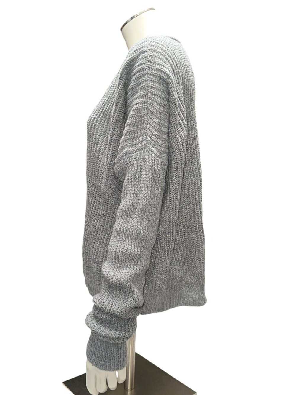 Forever 21 Medium Gray Sweater Marled Knit Slouchy Relaxed Cozy Grunge Core Chic - Picture 3 of 10